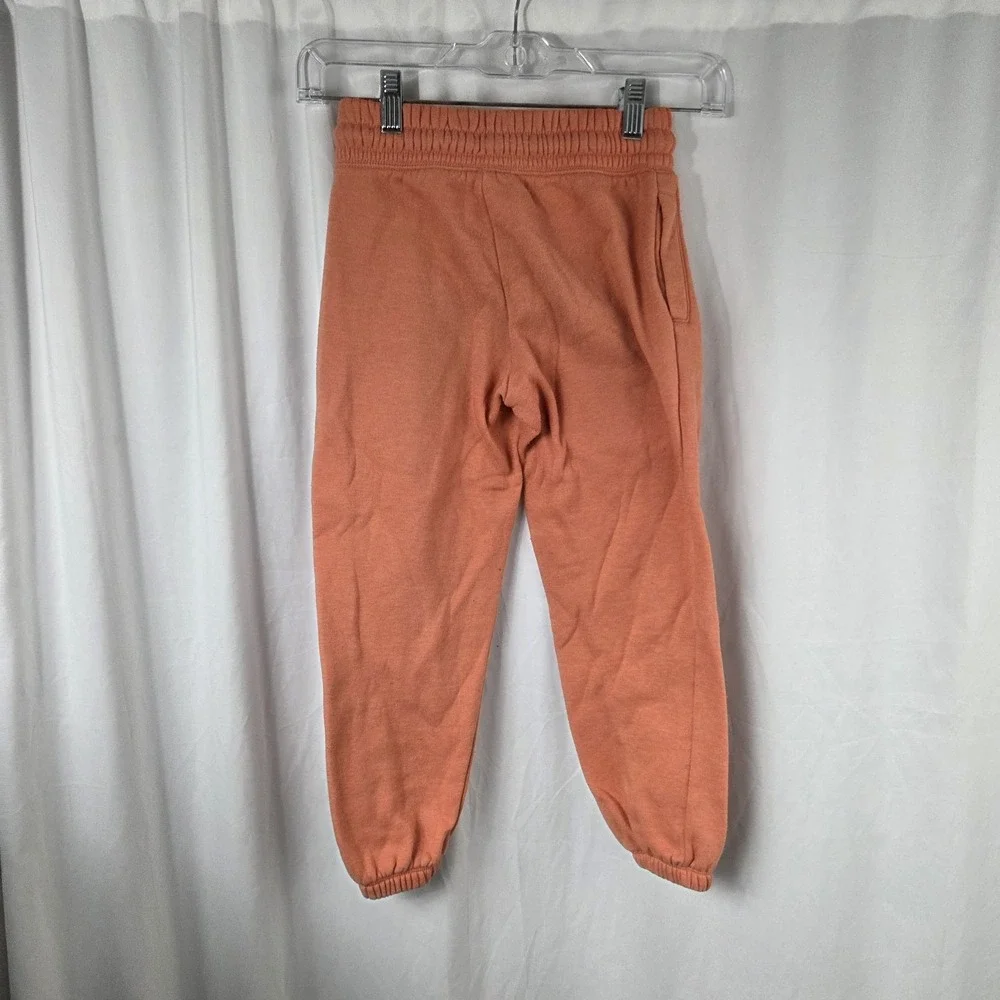 Old Navy Girls Size Small Drawstring Pull On Fleece Joggers Orange